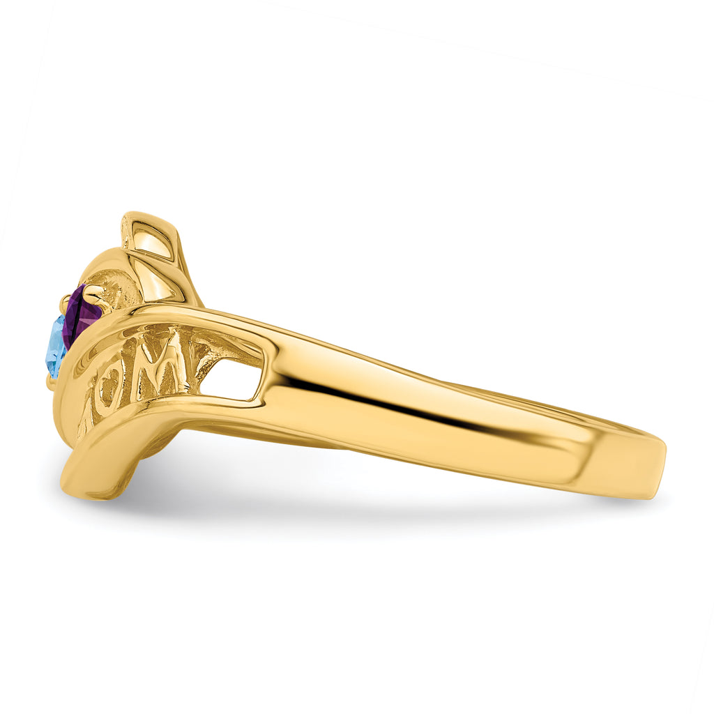 14k Synthetic Family Jewelry Ring