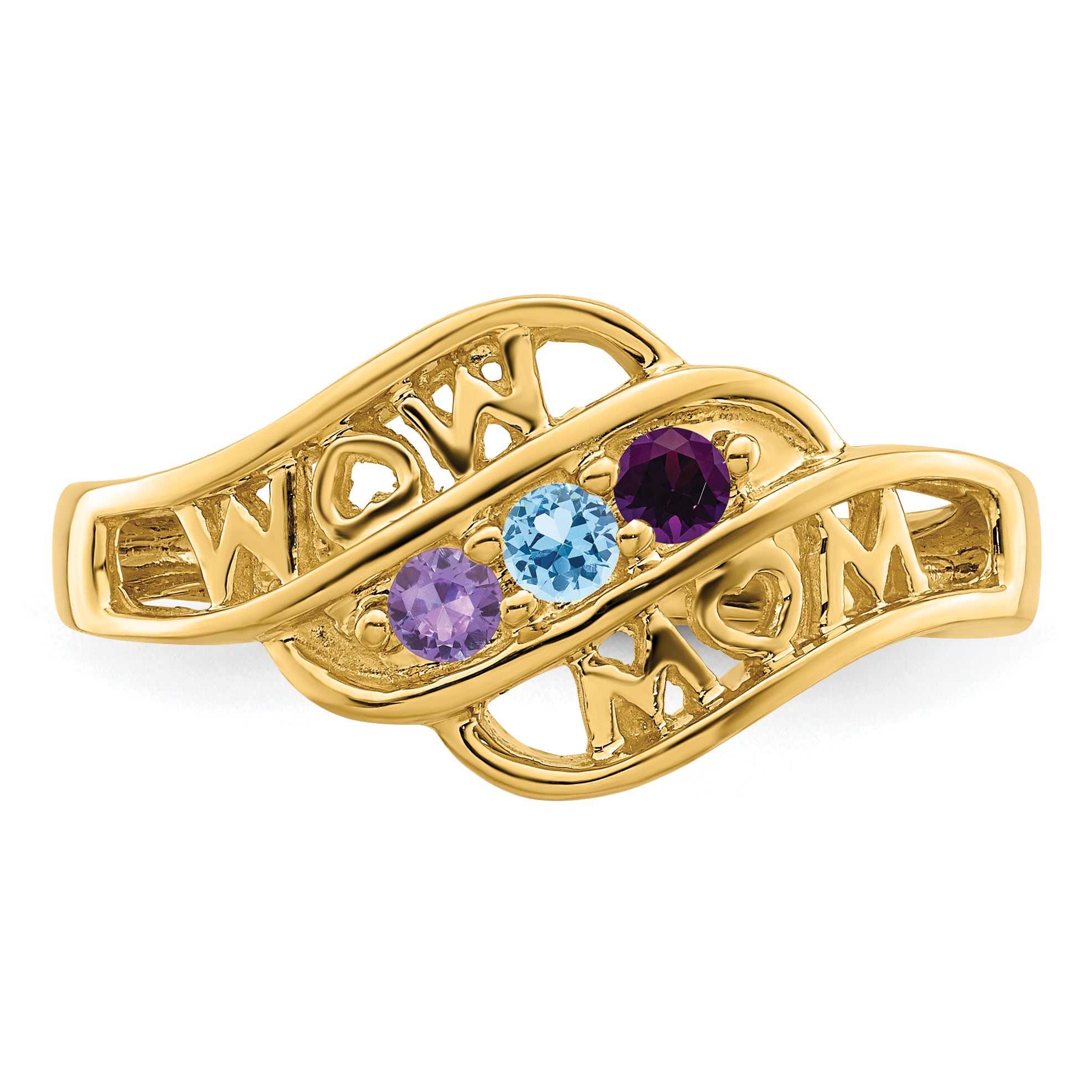 14k Synthetic Family Jewelry Ring
