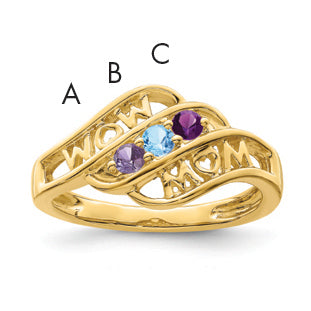 14k Synthetic Family Jewelry Ring Main image