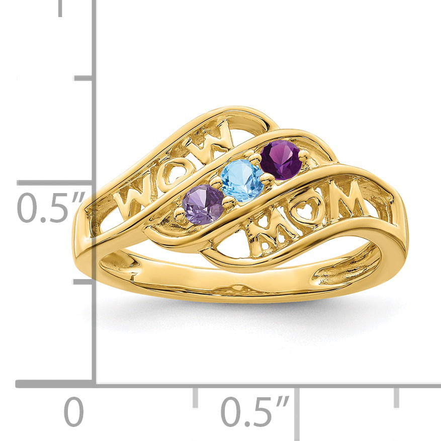 14k Synthetic Family Jewelry Ring