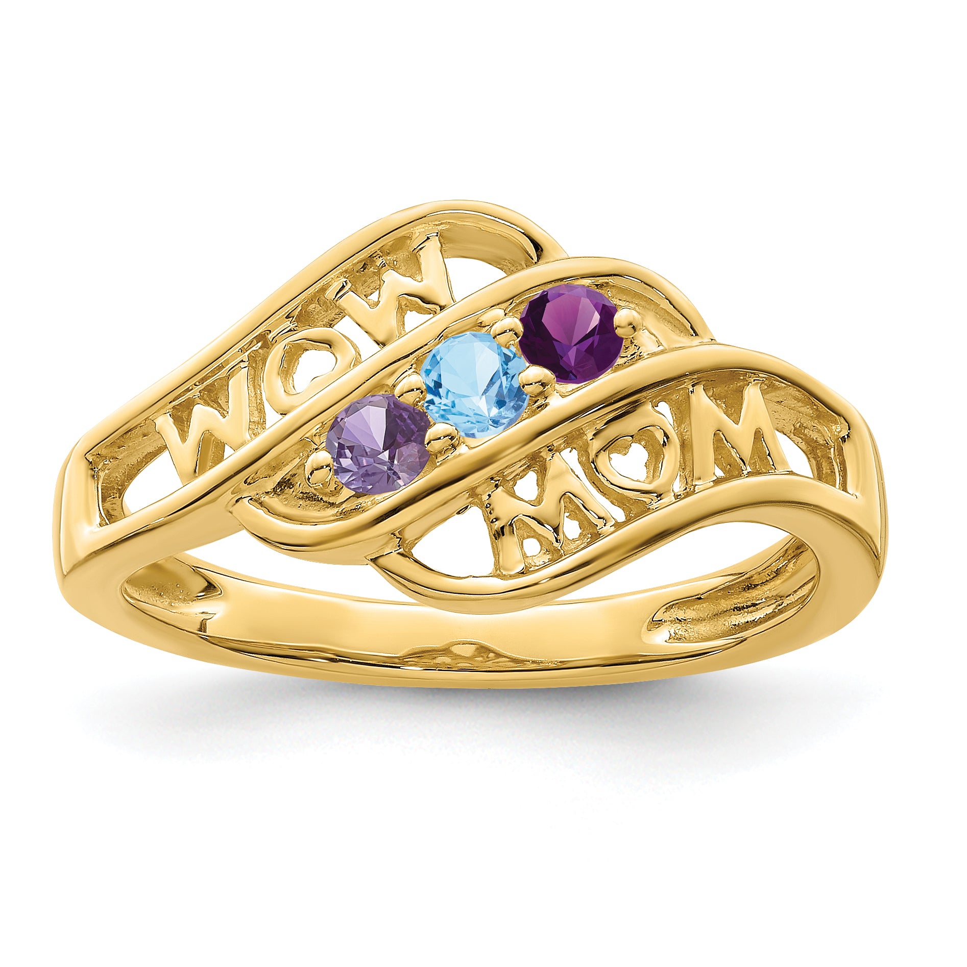 14k Synthetic Family Jewelry Ring