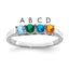 Sterling Silver Rhodium-plated Synthetic 4 Stone Mother's Ring