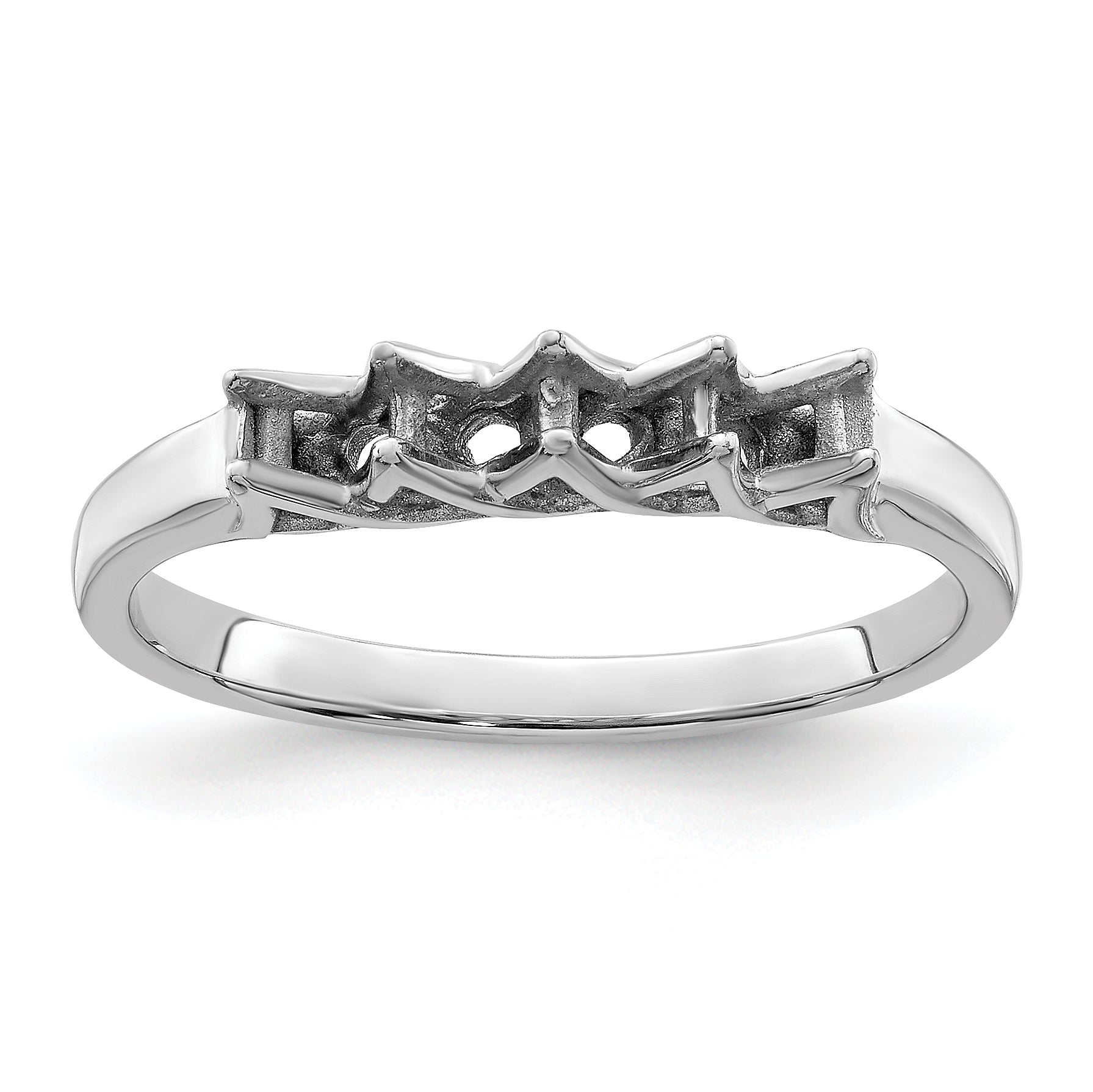 Sterling Silver Rhodium-plated Synthetic 4 Stone Mother's Ring