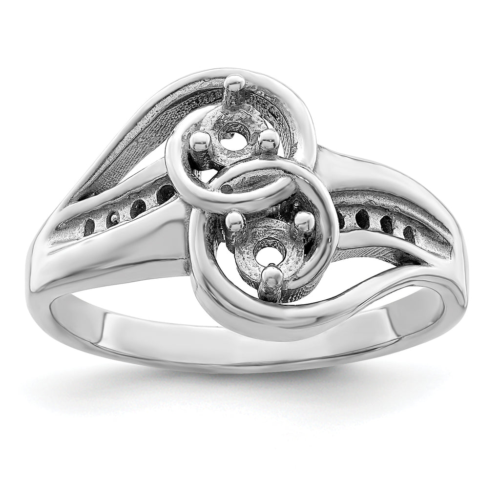 14KW Personalized 2-Name Diamond and Synthetic 2 Stone Couple's Ring