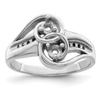 14KW Personalized 2-Name Diamond and Synthetic 2 Stone Couple's Ring