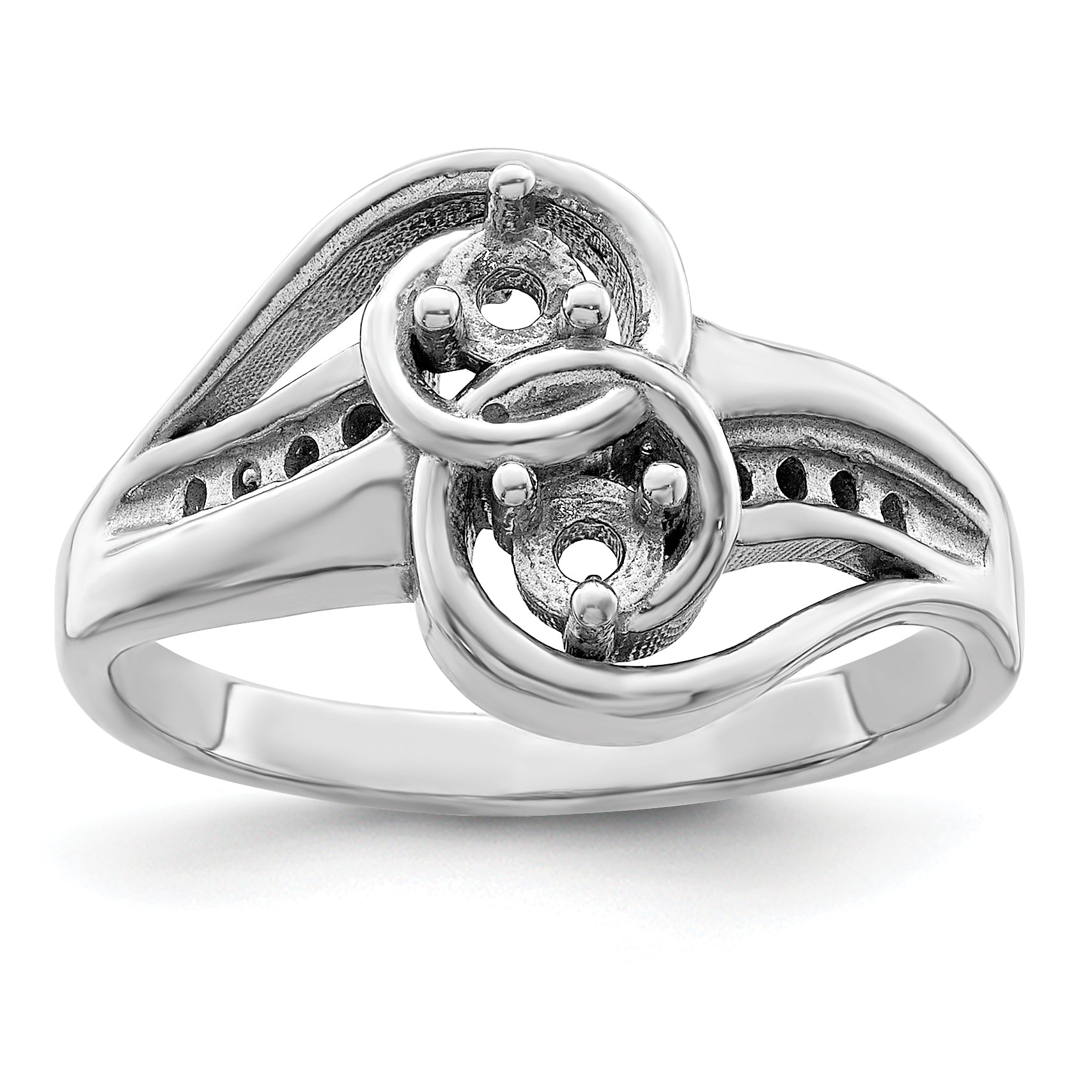 14KW Personalized 2-Name Diamond and Synthetic 2 Stone Couple's Ring