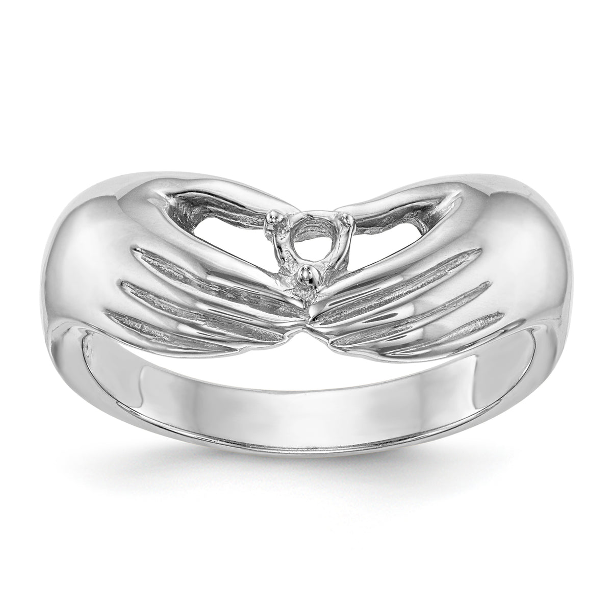 14k White Gold 1 Stone Family Ring Mounting (No Stone Included)