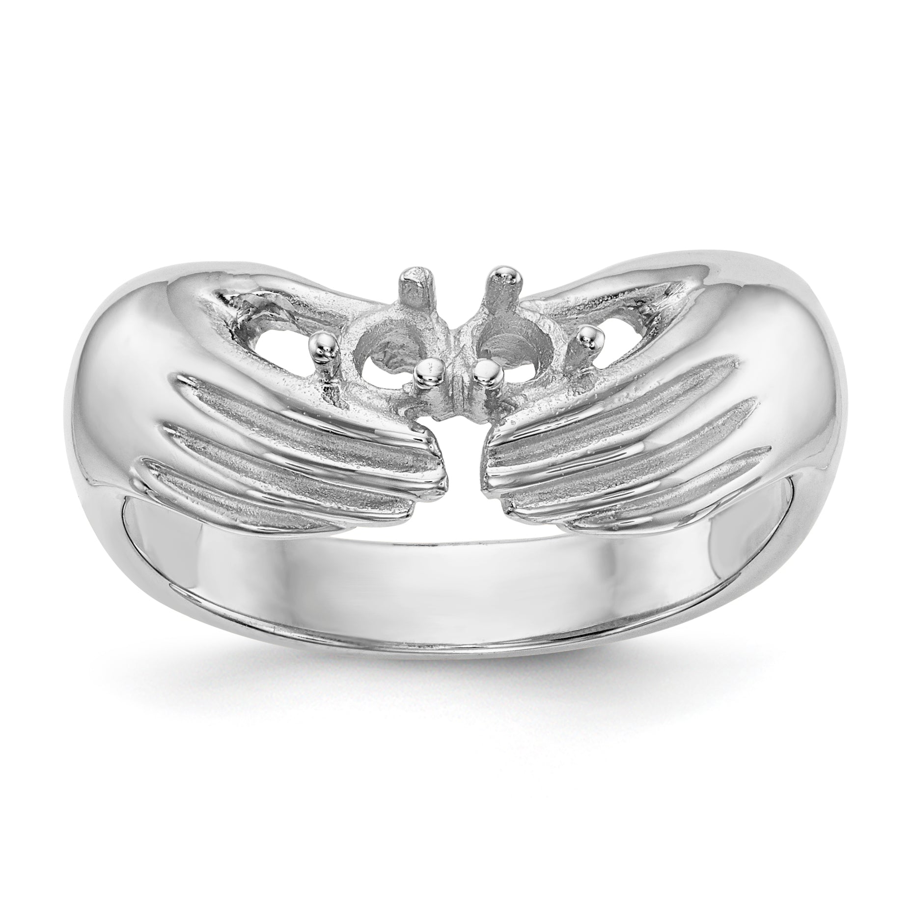 14k White Gold 2 Stone Family Ring Mounting (No Stone Included) Main image