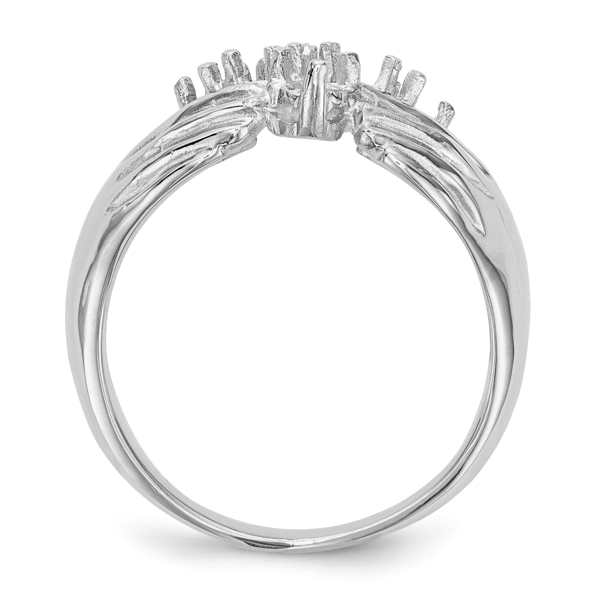 14k White Gold 6 Stone Family Ring Mounting (No Stone Included) Secondary image