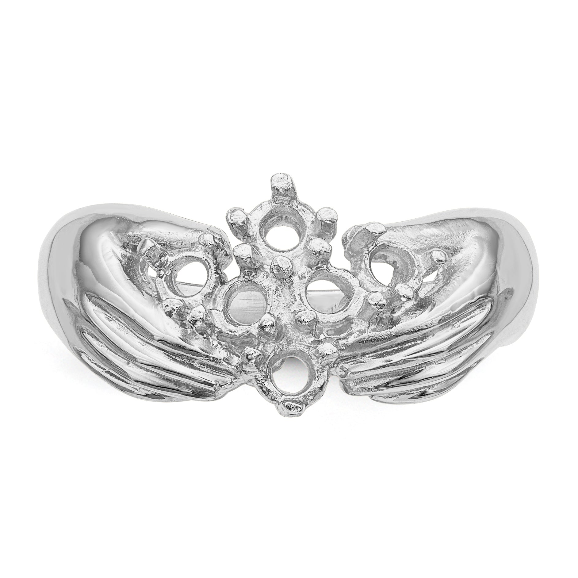 14k White Gold 6 Stone Family Ring Mounting (No Stone Included)