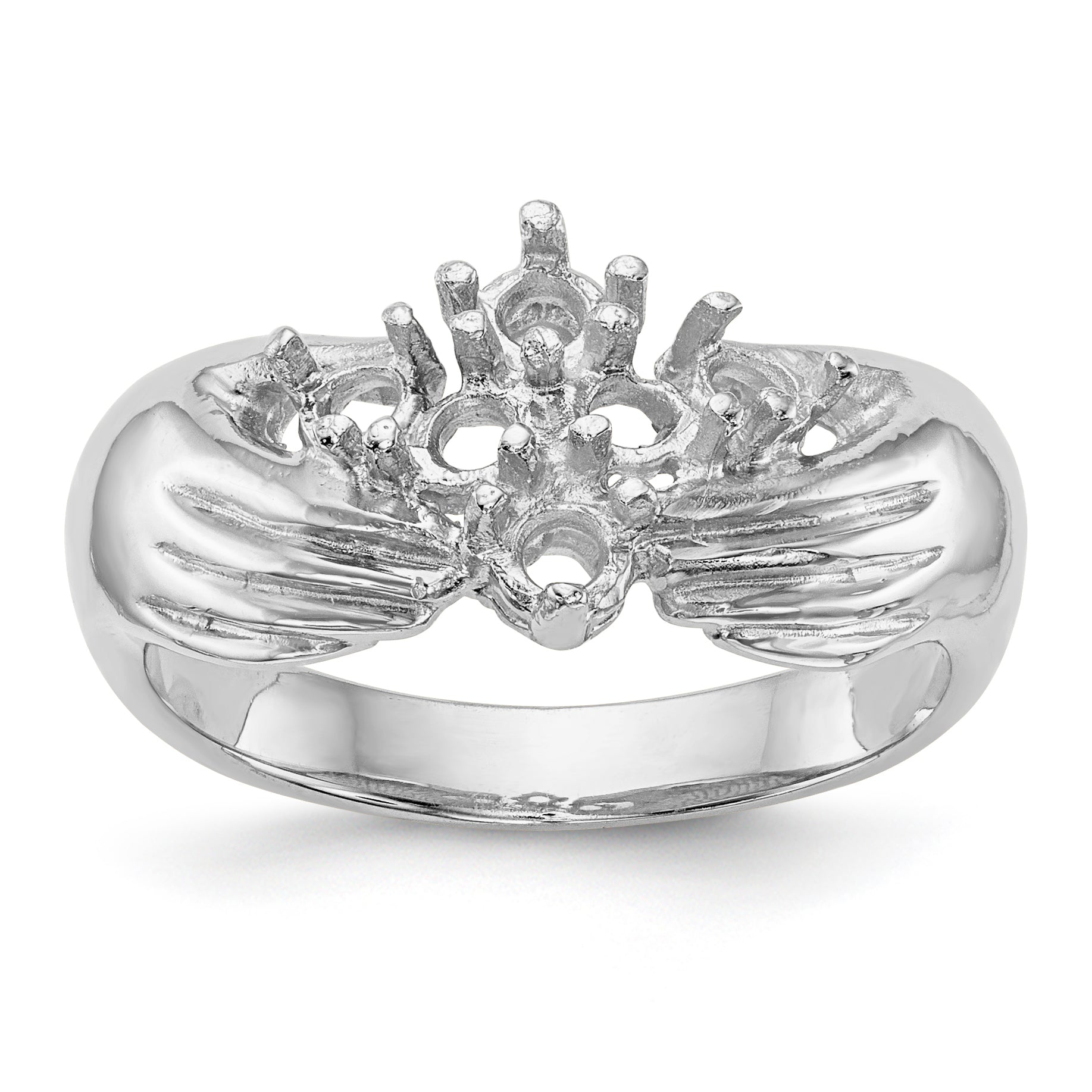 14k White Gold 6 Stone Family Ring Mounting (No Stone Included)