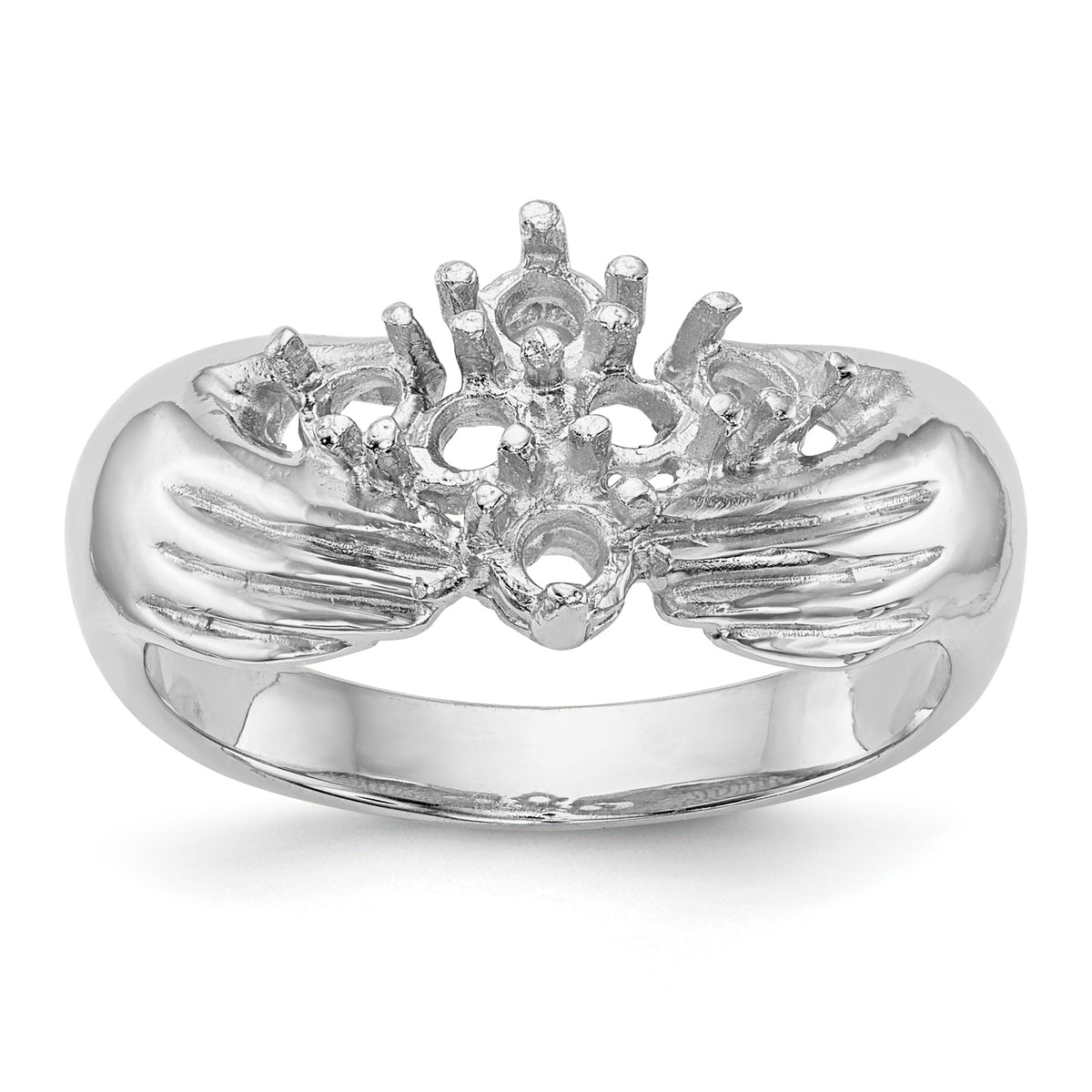 14k White Gold 6 Stone Family Ring Mounting (No Stone Included)