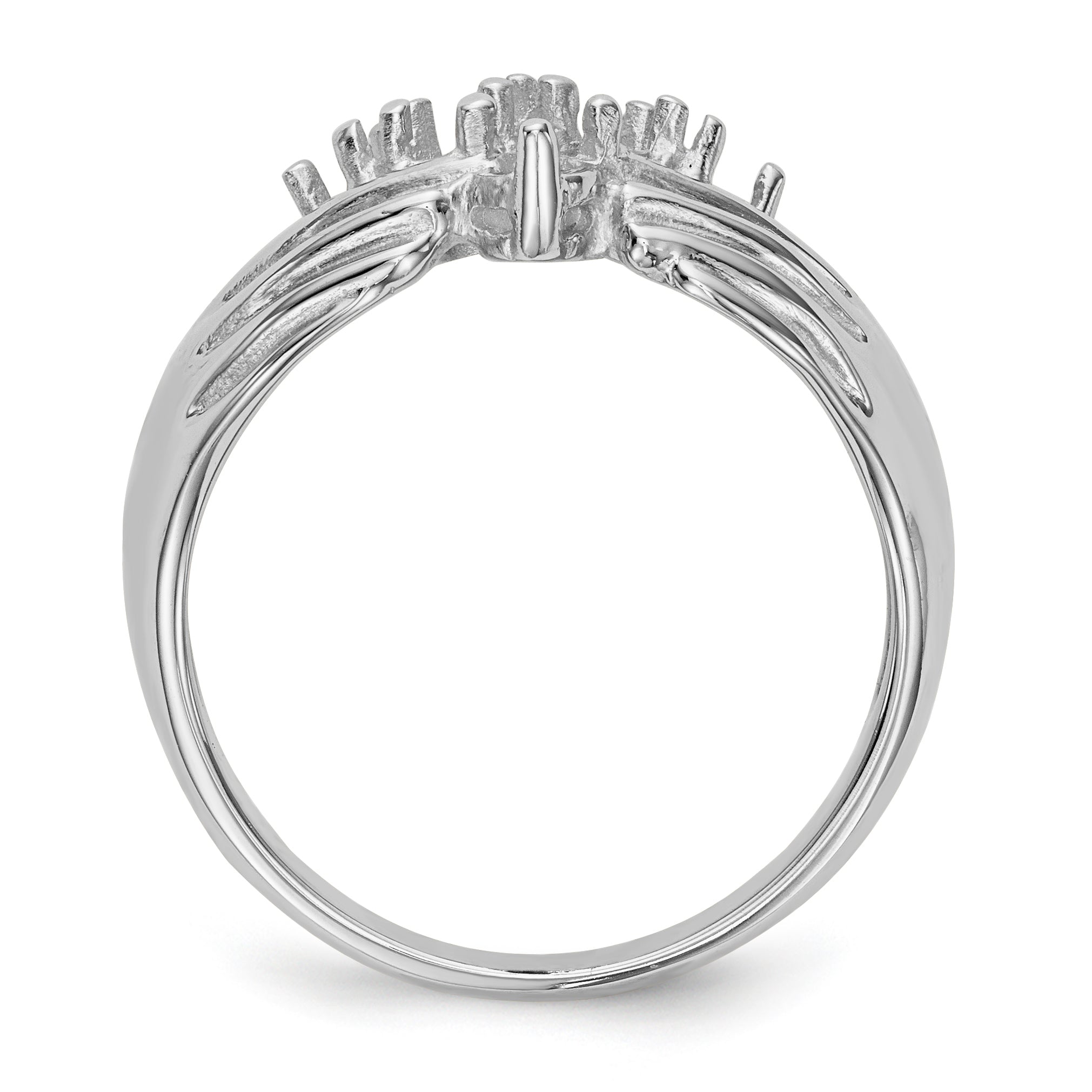 14k White Gold 7 Stone Family Ring Mounting (No Stone Included) Secondary image