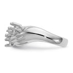 14k White Gold 7 Stone Family Ring Mounting (No Stone Included)