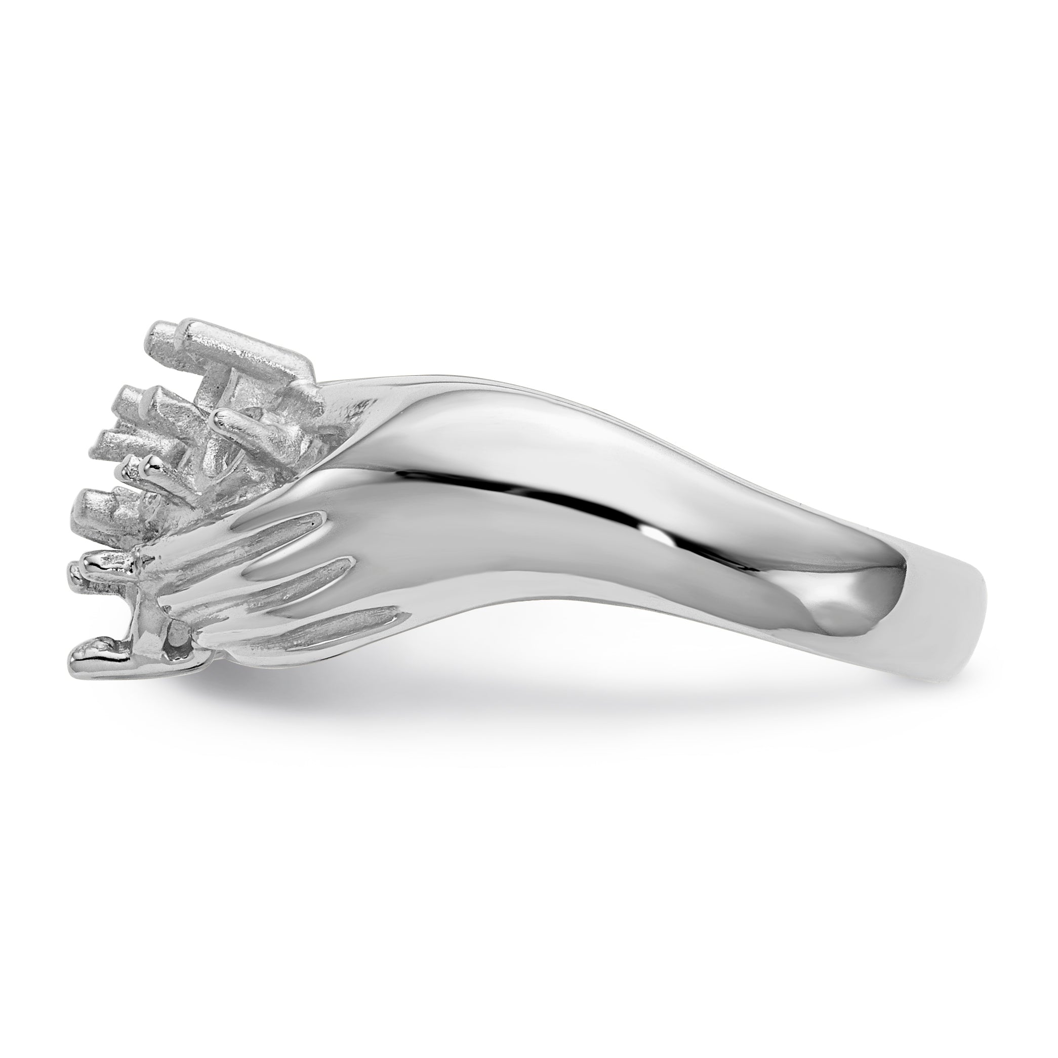 14k White Gold 7 Stone Family Ring Mounting (No Stone Included)