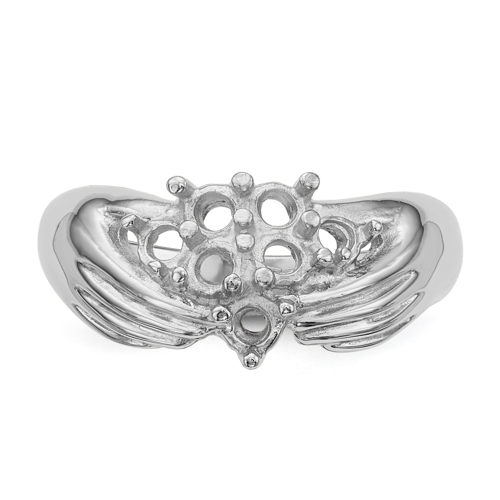 14k White Gold 7 Stone Family Ring Mounting (No Stone Included)