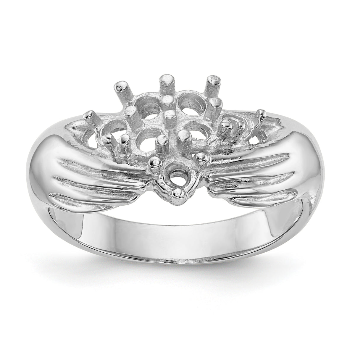 14k White Gold 7 Stone Family Ring Mounting (No Stone Included)