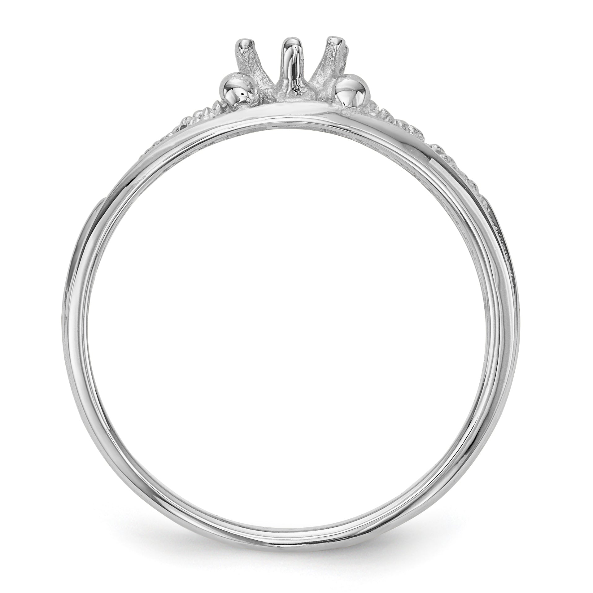 14k White Gold 1 Stone Family Ring Mounting (No Stone Included)