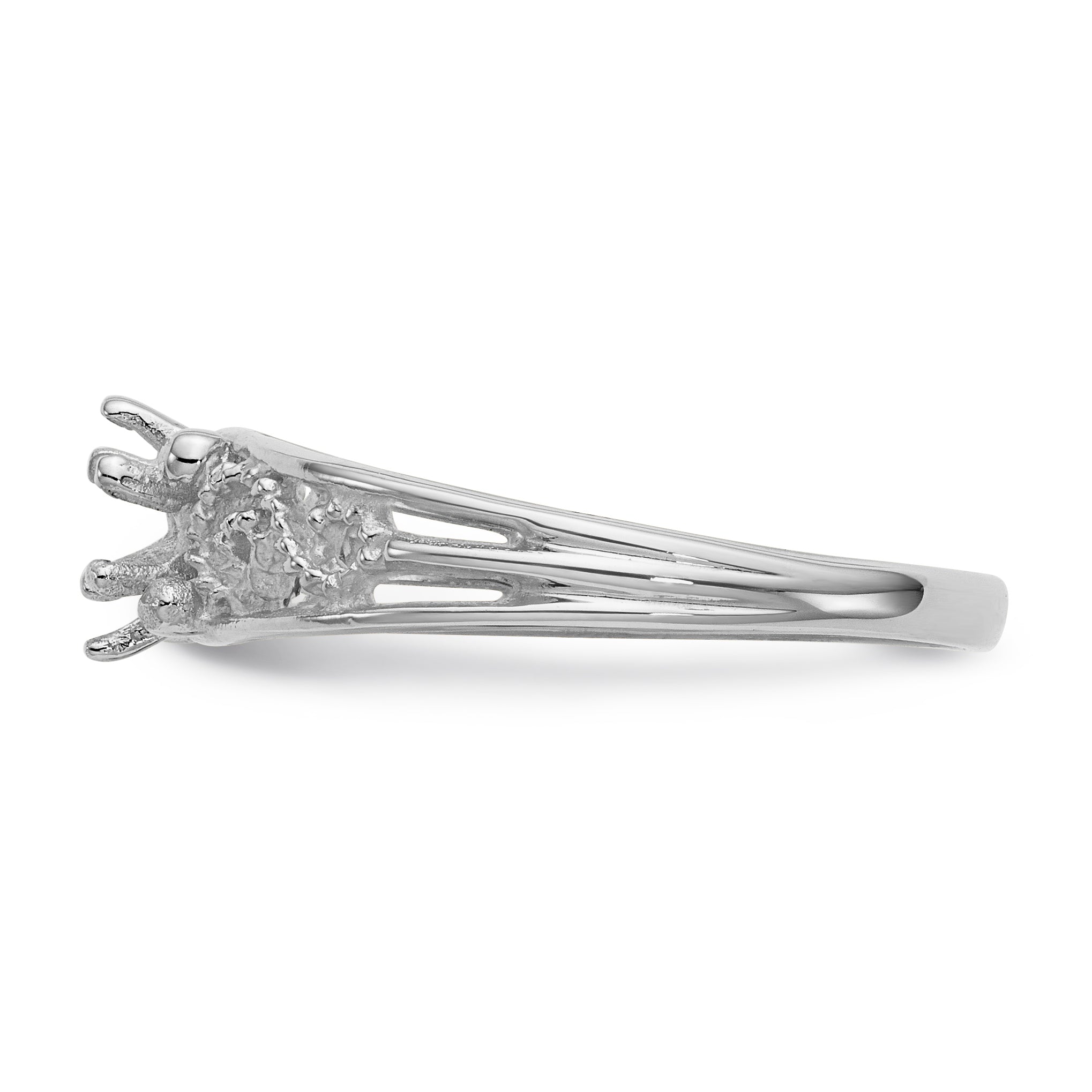 14k White Gold 1 Stone Family Ring Mounting (No Stone Included)