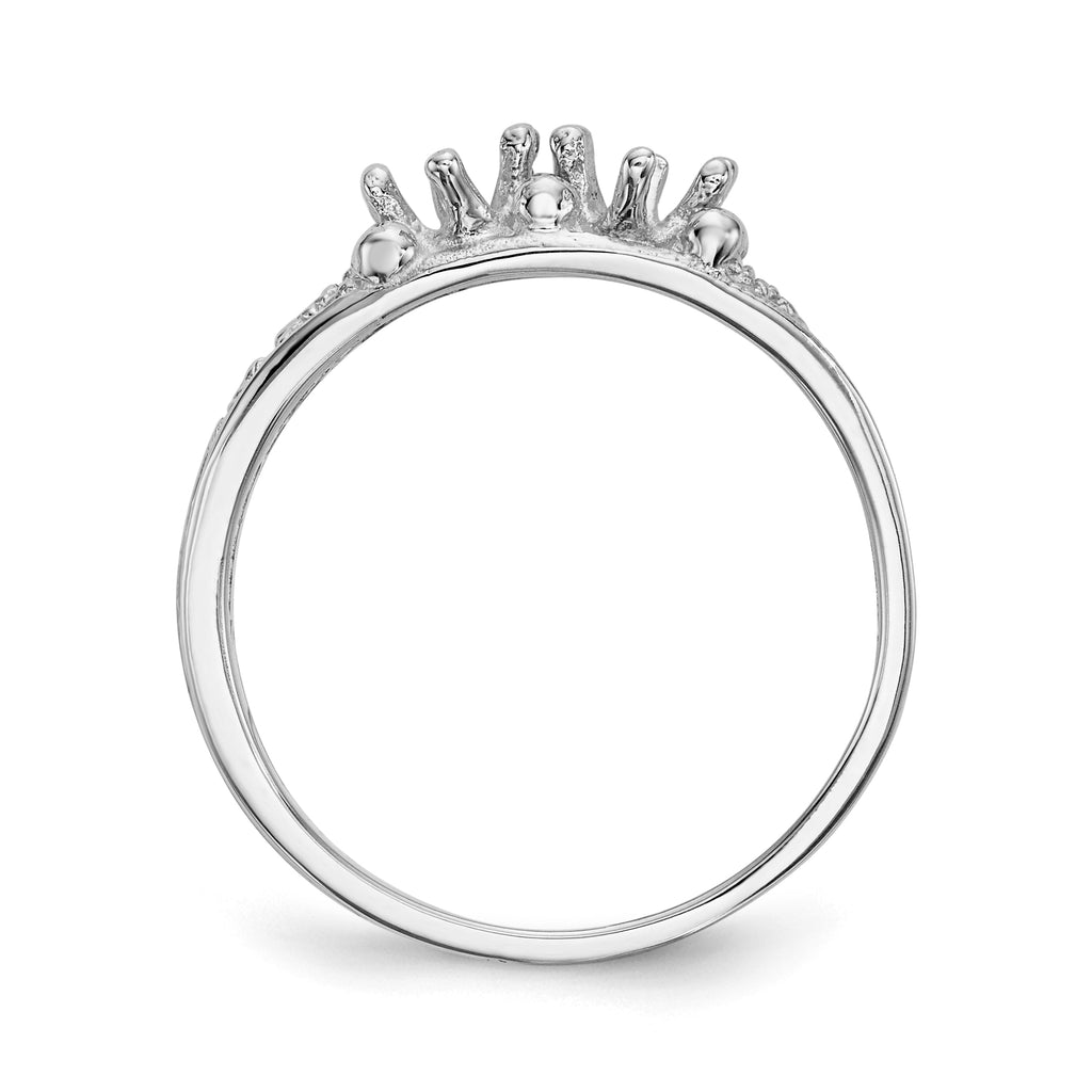 14k White Gold 2 Stone Family Ring Mounting (No Stone Included)