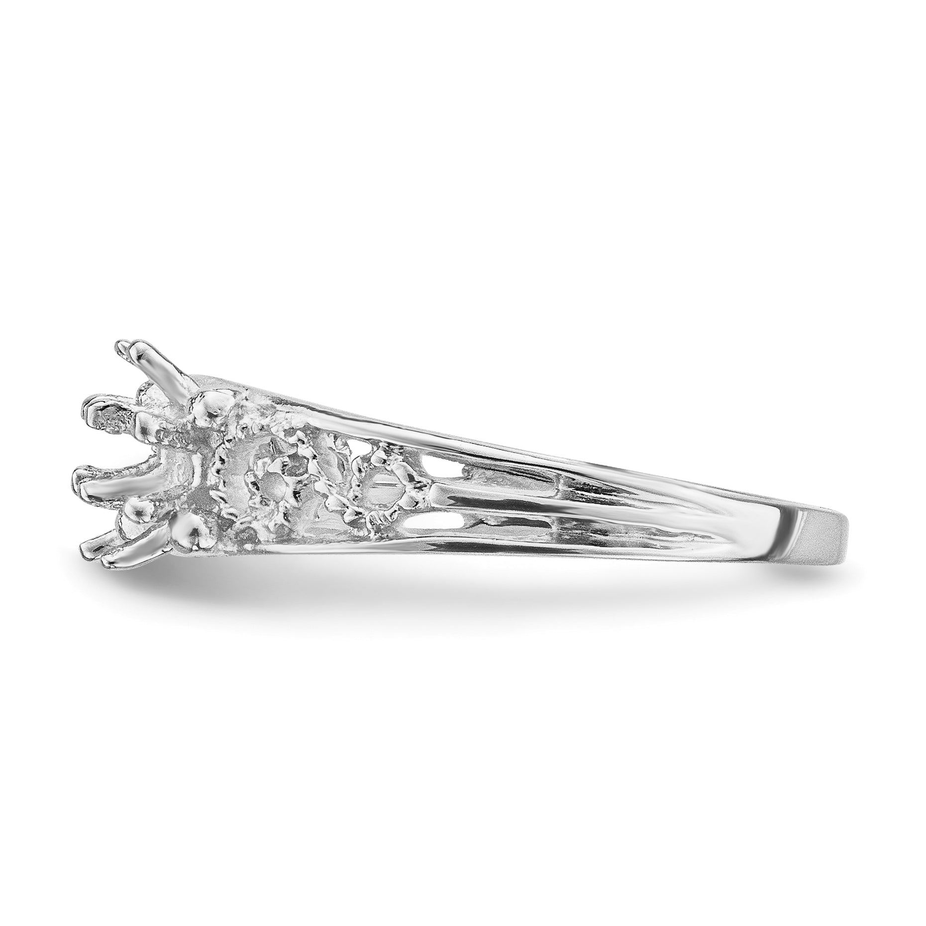 14k White Gold 2 Stone Family Ring Mounting (No Stone Included)