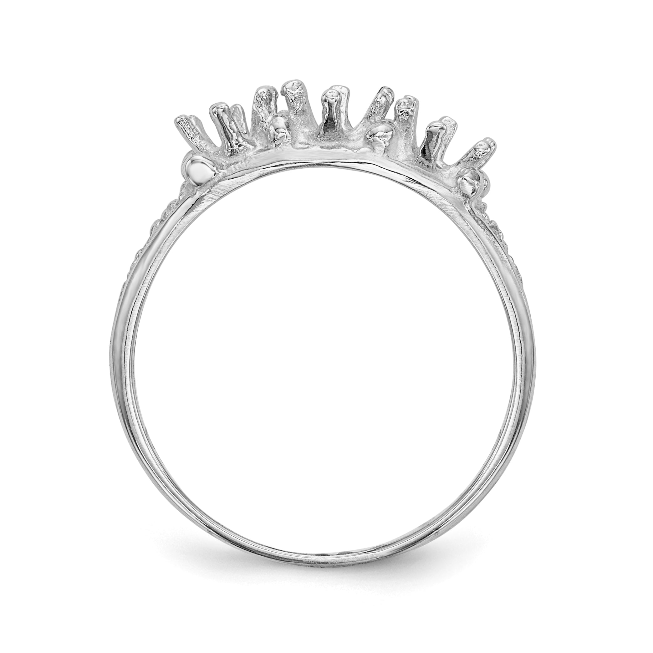 14k White Gold 3 Stone Family Ring Mounting (No Stone Included) Secondary image