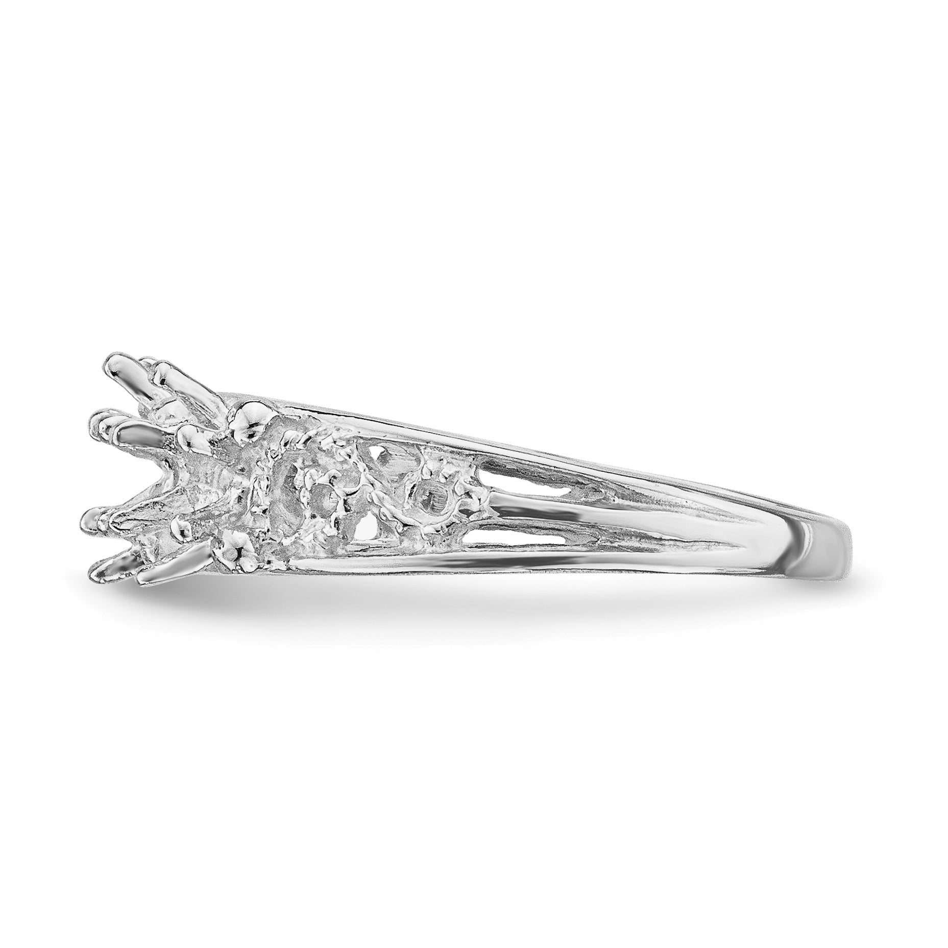 14k White Gold 3 Stone Family Ring Mounting (No Stone Included)