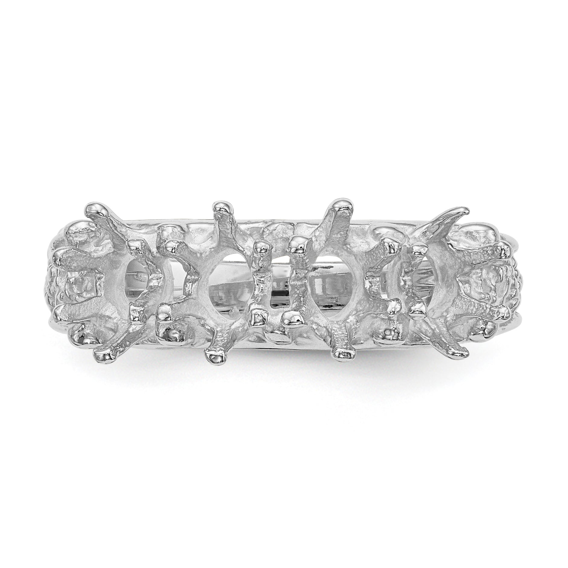 14k White Gold 4 Stone Family Ring Mounting (No Stone Included)