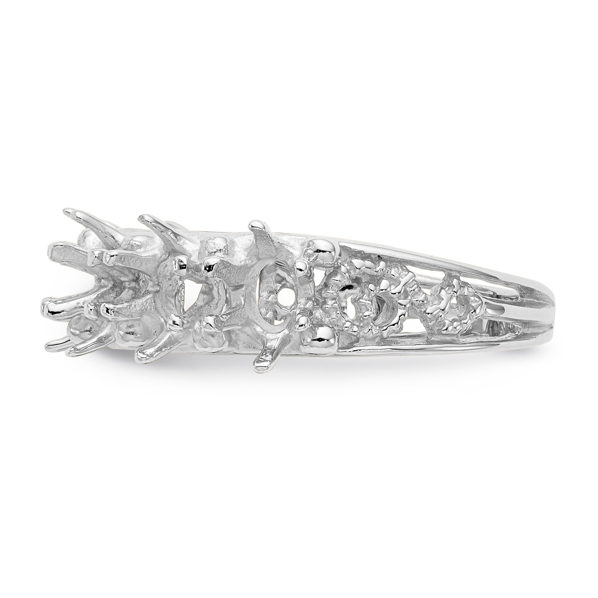 14k White Gold 6 Stone Family Ring Mounting (No Stone Included)