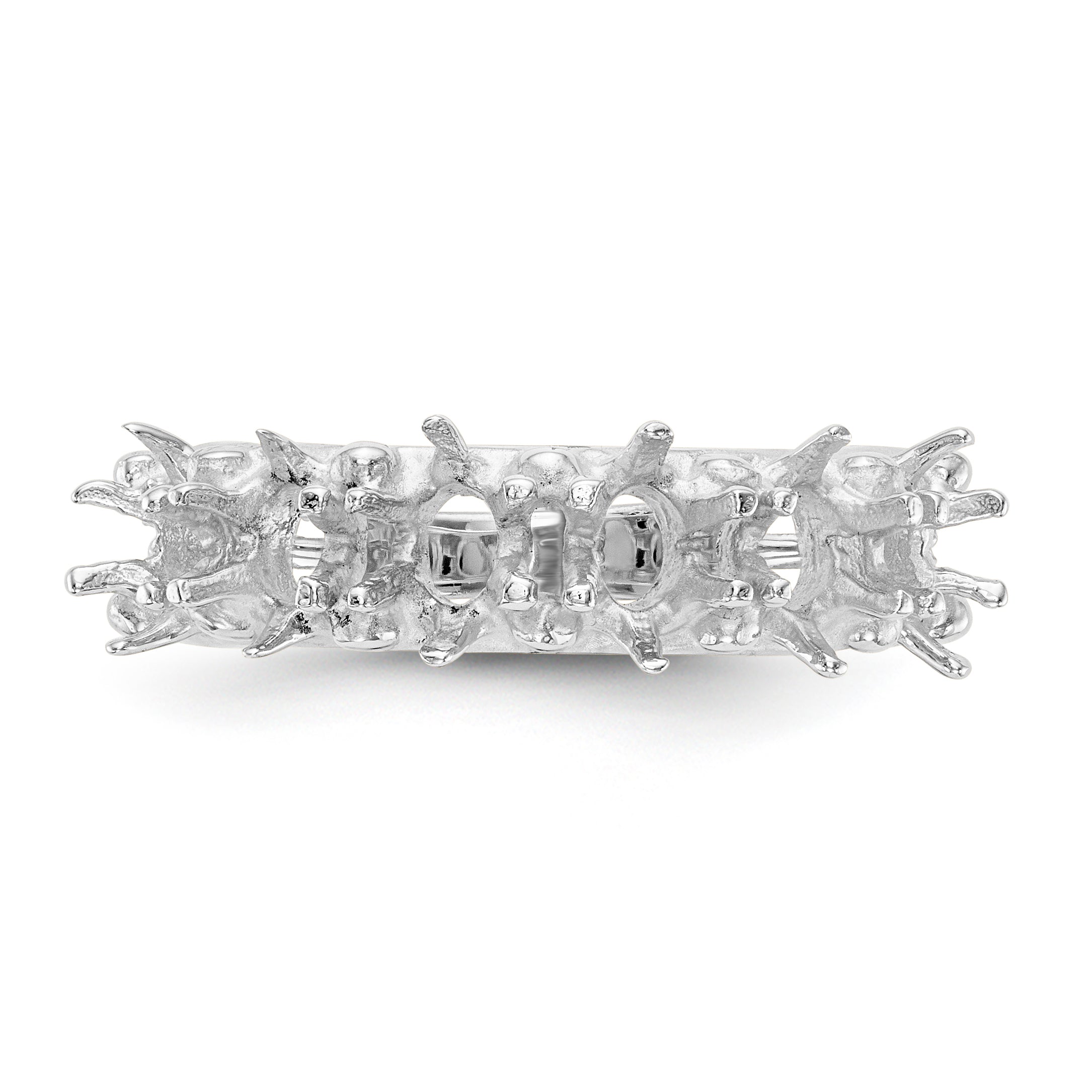 14k White Gold 6 Stone Family Ring Mounting (No Stone Included)