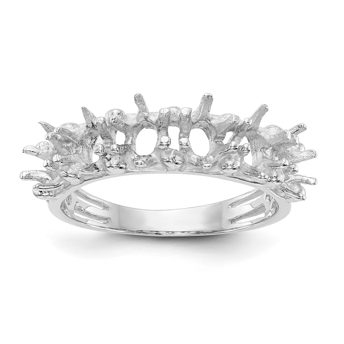 14k White Gold 6 Stone Family Ring Mounting (No Stone Included)