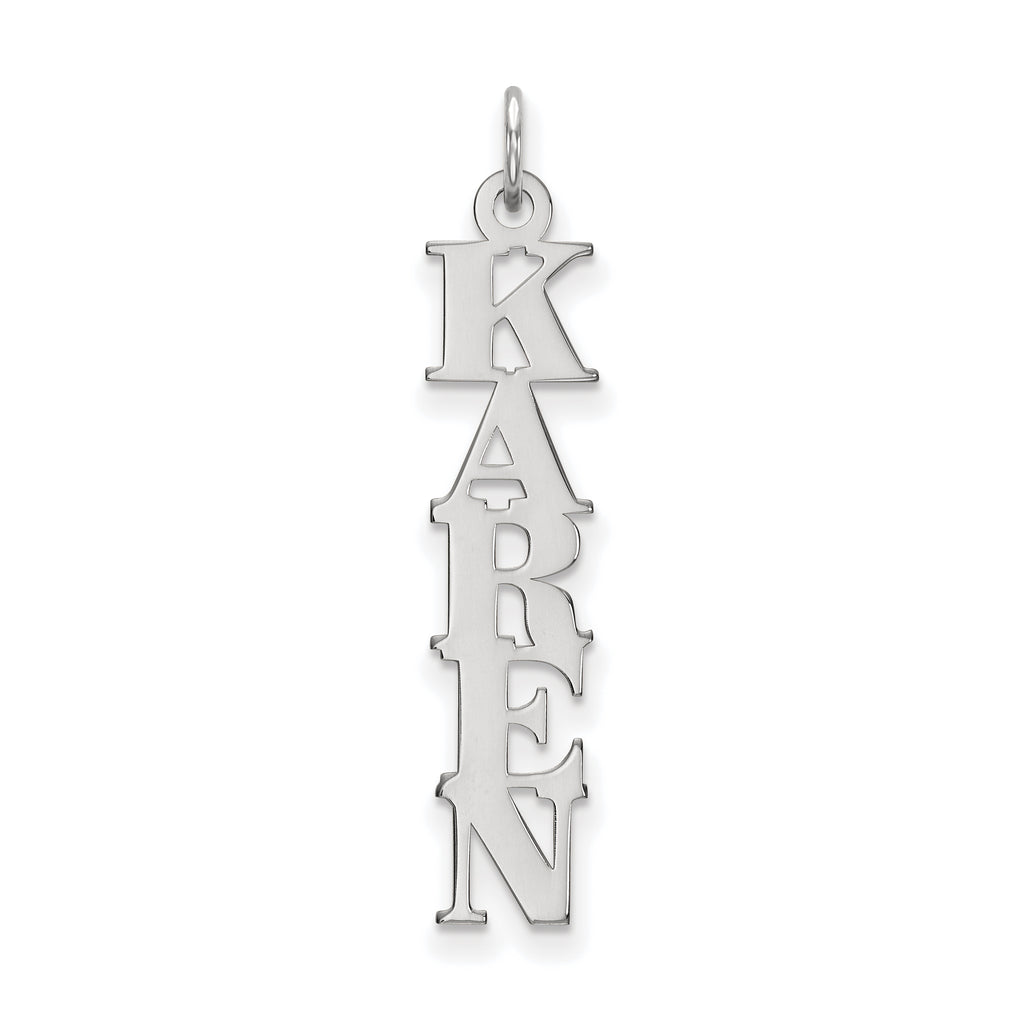 14k White Gold Name Plate Charm