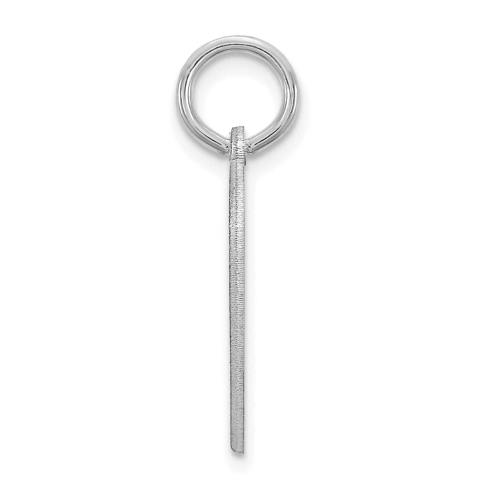 Sterling Silver/Rhodium-plated Small Heart Disc Name Charm