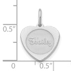 14k White Gold Small Heart Disc Name Charm