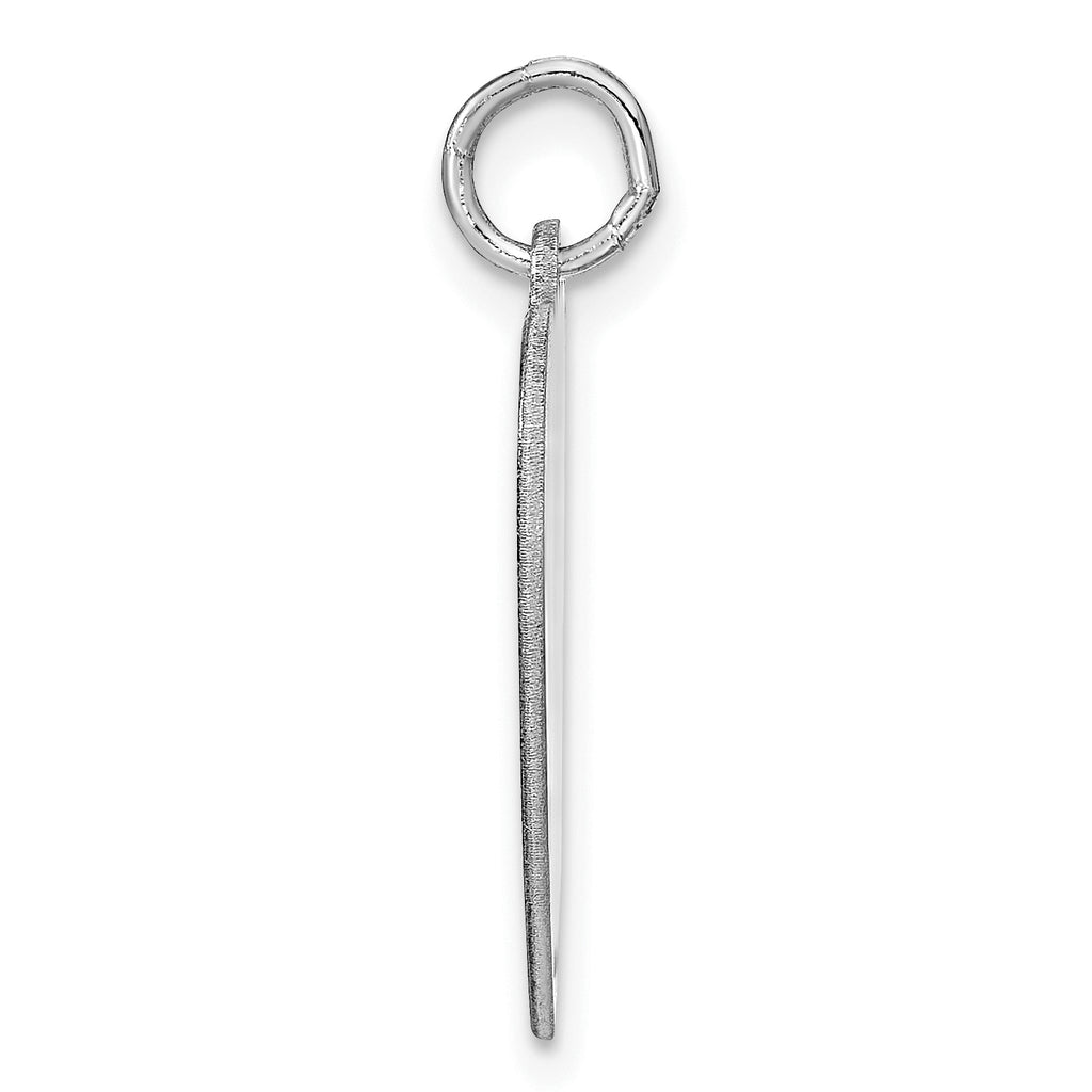 Sterling Silver/Rhodium-plated Heart Disc Name Charm