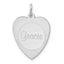 10k White Gold Heart Disc Name Charm