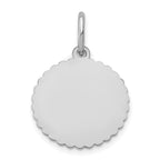 10k White Gold Scalloped Disc with Name Charm