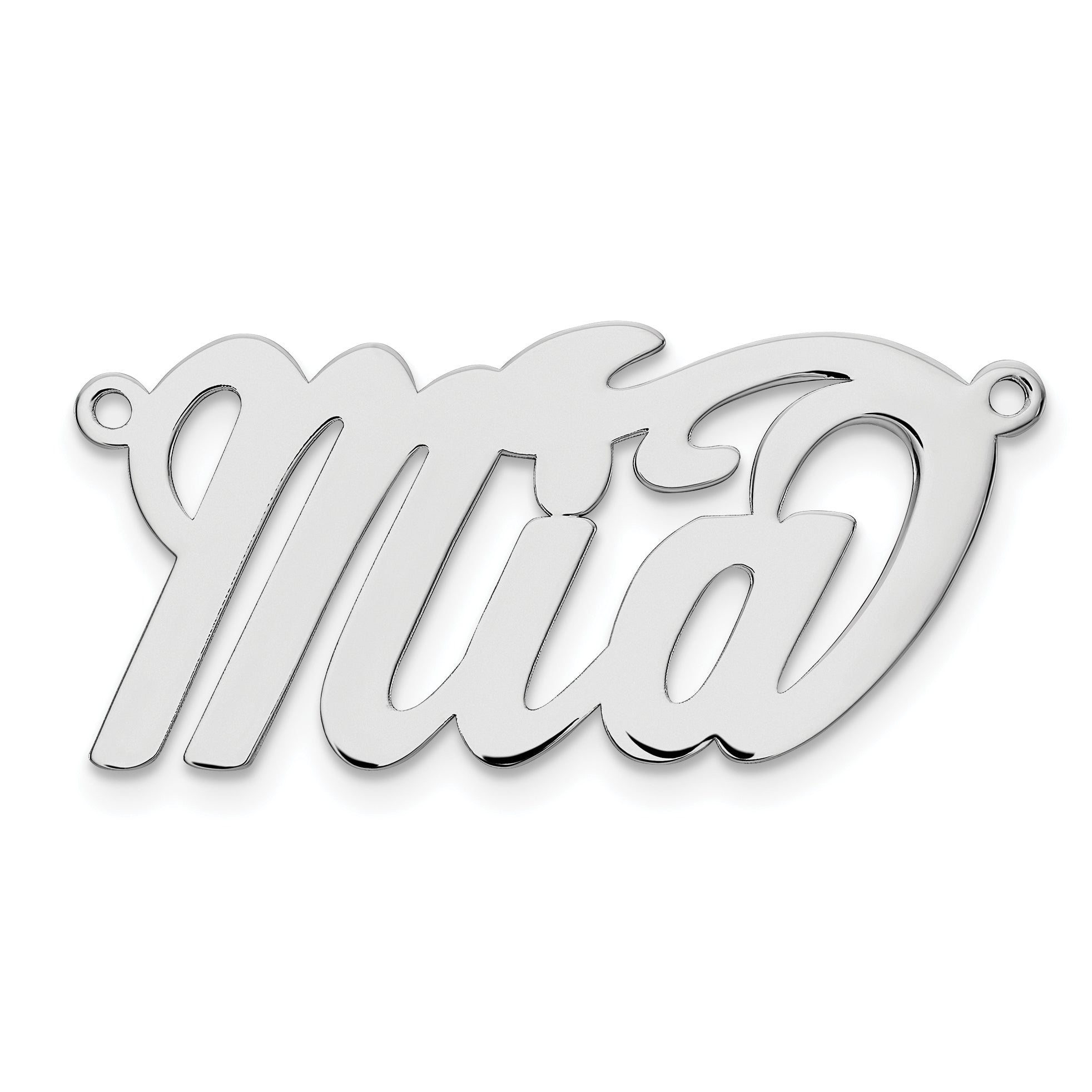 Sterling Silver/Rhodium-plated Polished Name Plate