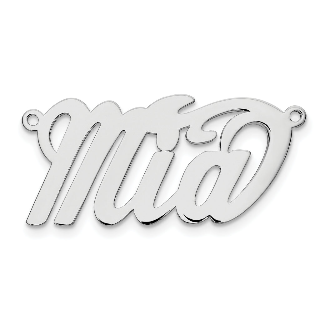 Sterling Silver/Rhodium-plated Polished Name Plate