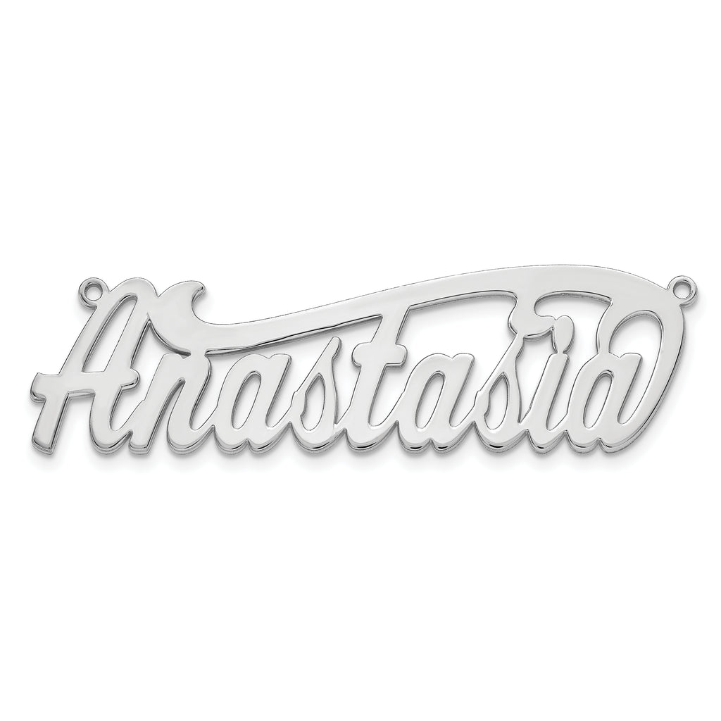 Sterling Silver/Rhodium-plated Polished Name Plate