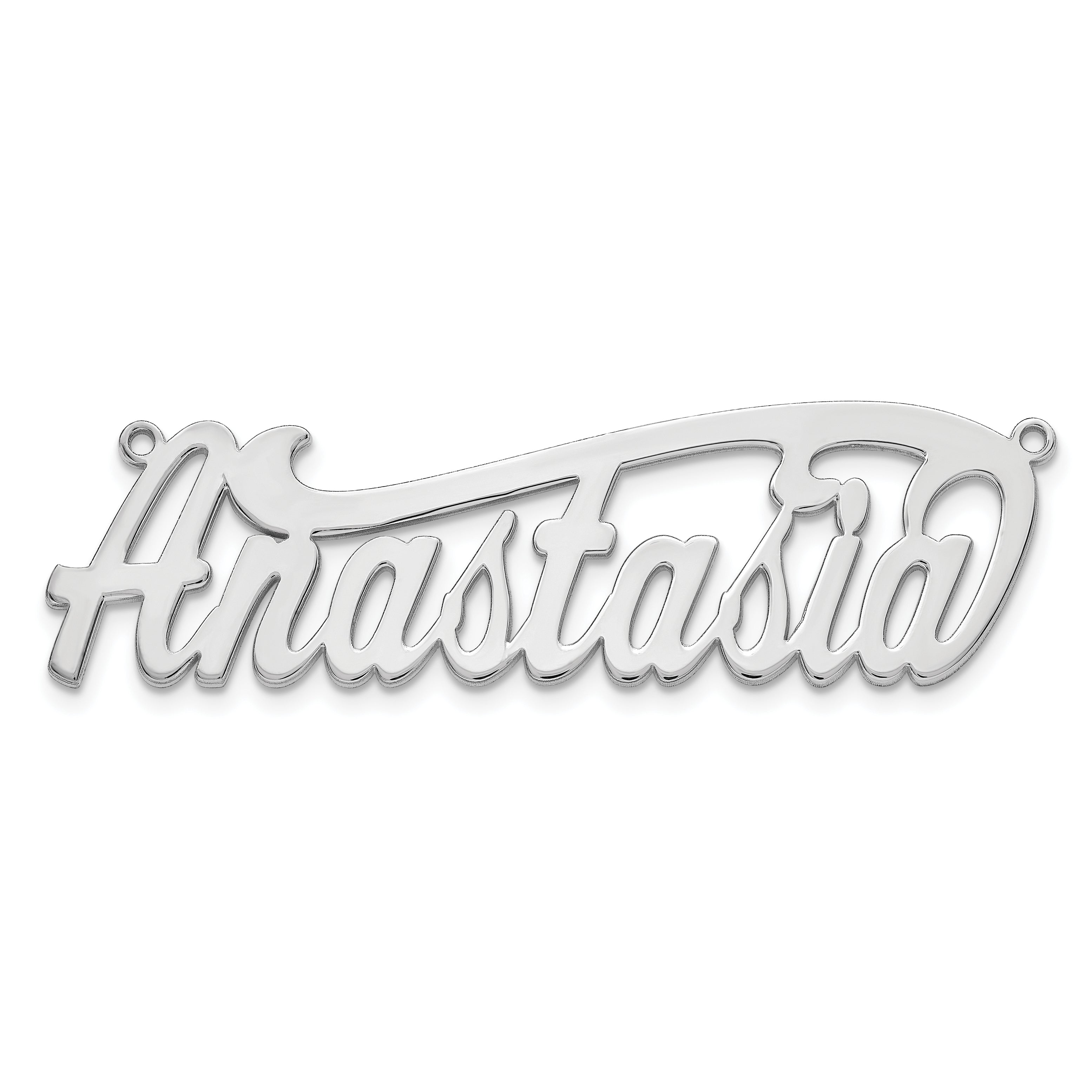 Sterling Silver/Rhodium-plated Polished Name Plate