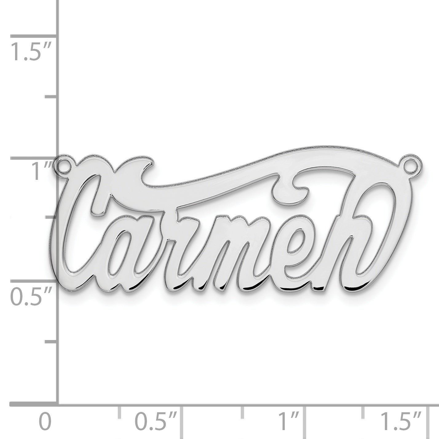 14k White Gold Polished Name Plate Secondary image