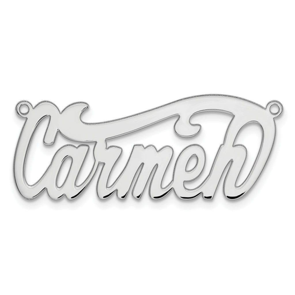 Sterling Silver/Rhodium-plated Polished Name Plate