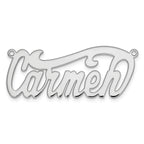 14k White Gold Polished Name Plate