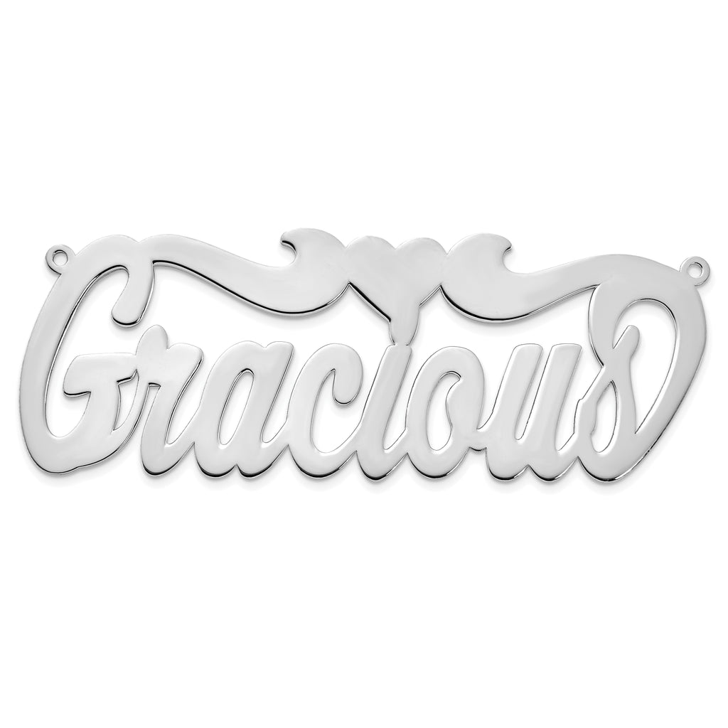 10k White Gold Polished Heart Name Plate