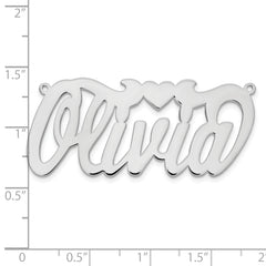 10k White Gold Polished Heart Name Plate