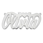 14k White Gold Polished Heart Name Plate