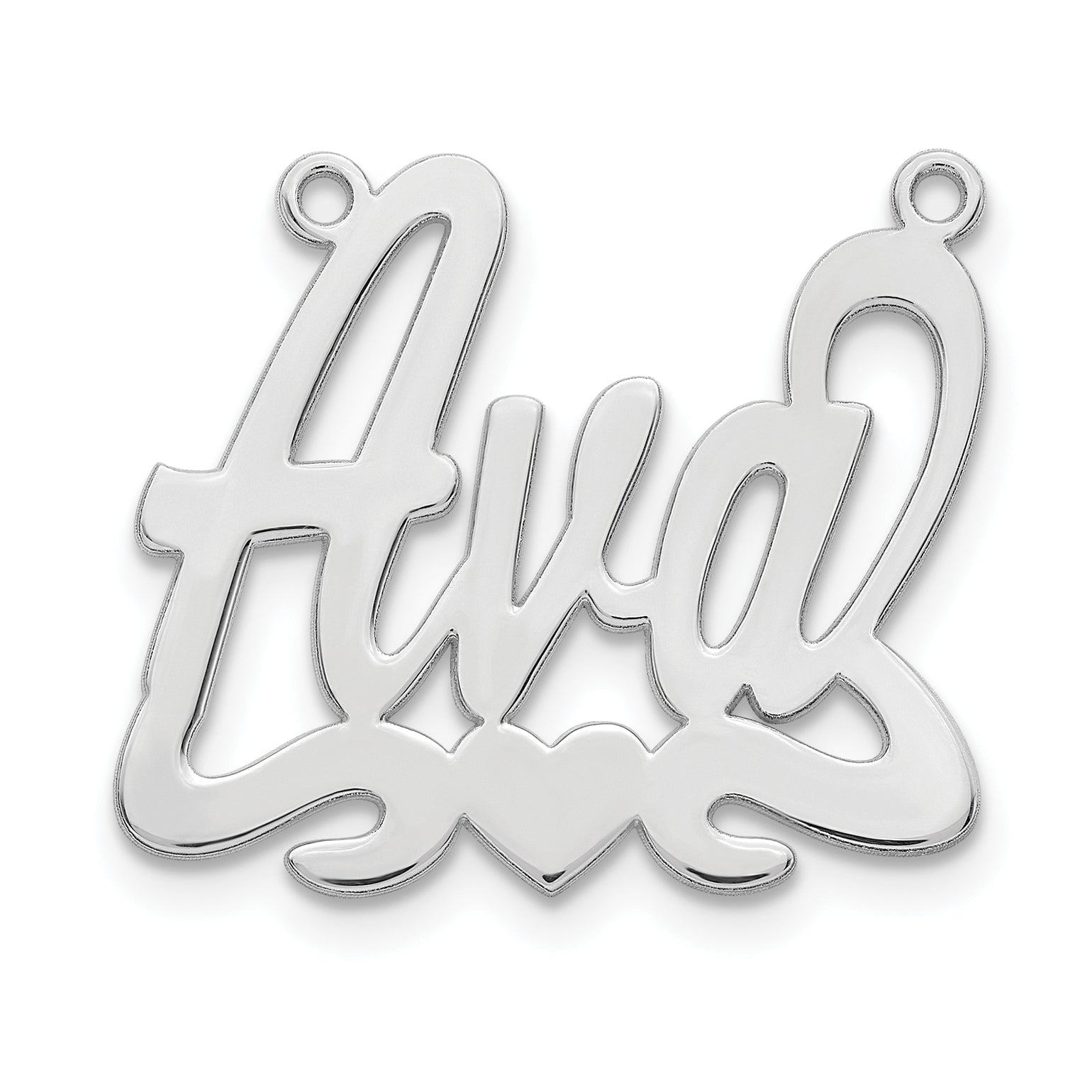 Sterling Silver/Rhodium-plated Heart Name Plate Secondary image