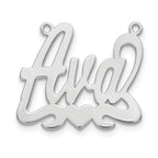 Sterling Silver/Rhodium-plated Heart Name Plate