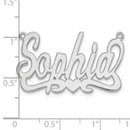 10k White Gold Heart Name Plate